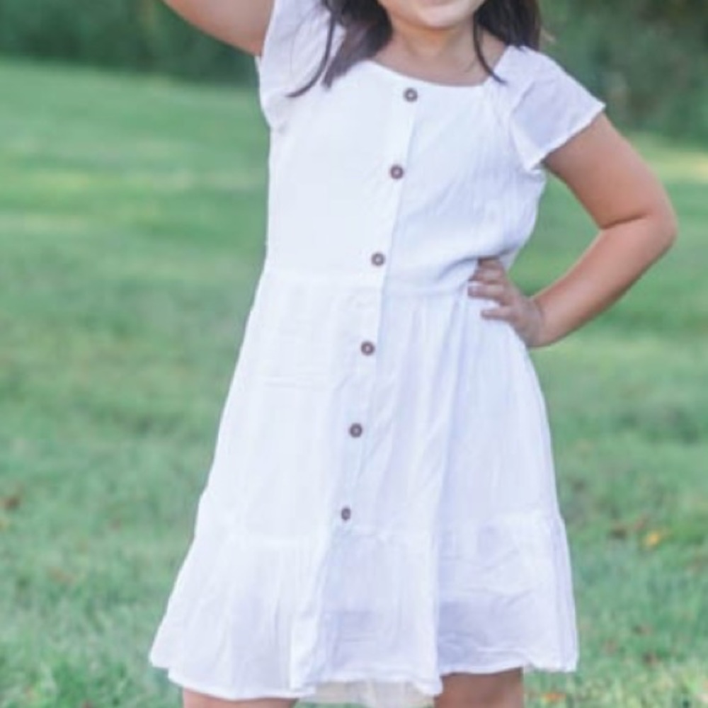 NWOT girls target art class white button dress